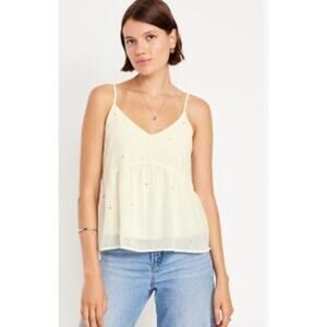 Old Navy Sheer Overlay Babydoll Top with Rhinestones NWT XS